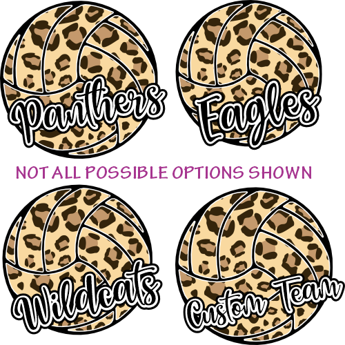 (s054-10C) Leopard Volleyball Waterpolo Team Name Custom Text
