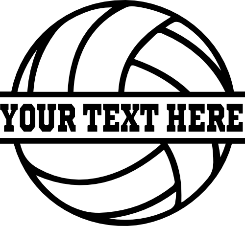 (054-02-I) Volleyball Split Ball Text