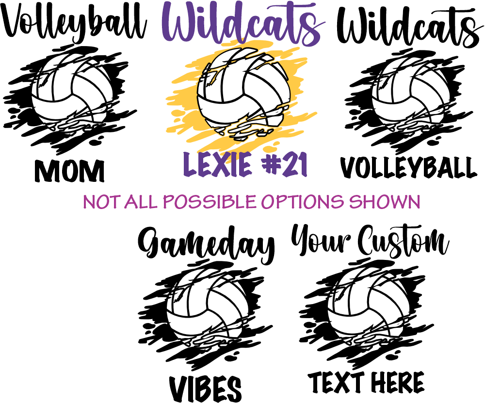 (s054-8C) Volleyball Team Name Family or Custom Text Custom Text