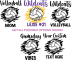 (s054-8C) Volleyball Team Name Family or Custom Text Custom Text