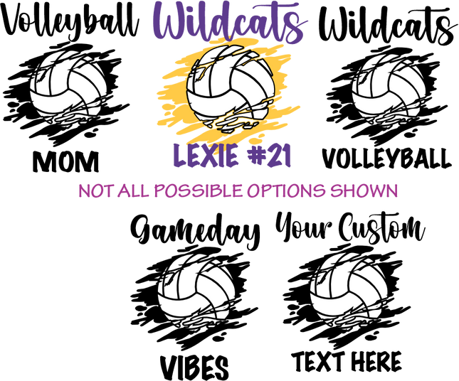 (s054-8C) Volleyball Team Name Family or Custom Text Custom Text