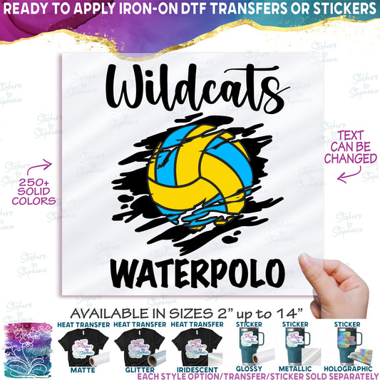 (s054-8D) Water Polo Team Name Mom Family or Custom Text Custom Text