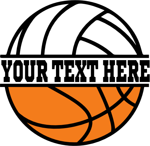 (054-02-L) Volleyball Basketball Split Ball Text
