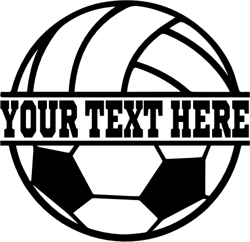 (054-02-M) Volleyball Soccer Split Ball Text
