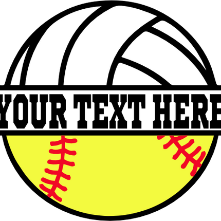 (054-02-N) Volleyball Softball Split Ball Text