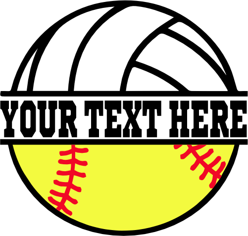 (054-02-N) Volleyball Softball Split Ball Text