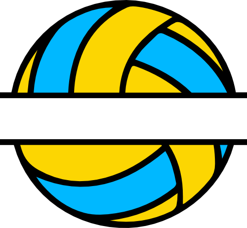 (s054-2-I) Volleyball Water Polo Split Team Name or Custom Text