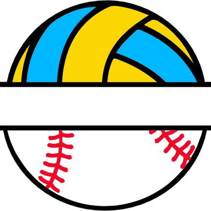 (s054-2-K) Volleyball Water Polo Baseball Split Team Name or Custom Text