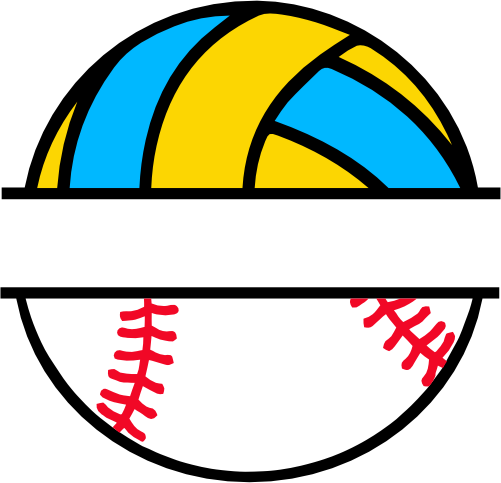 (s054-2-K) Volleyball Water Polo Baseball Split Team Name or Custom Text
