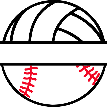 (s054-2-K) Volleyball Water Polo Baseball Split Team Name or Custom Text