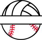 (s054-2-K) Volleyball Water Polo Baseball Split Team Name or Custom Text