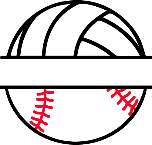 (s054-2-K) Volleyball Water Polo Baseball Split Team Name or Custom Text