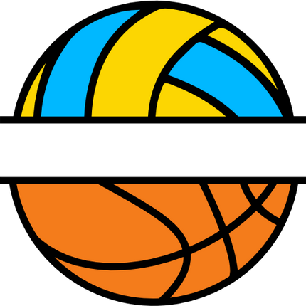 (s054-2-L) Volleyball Water Polo Basketball Split Team Name or Custom Text