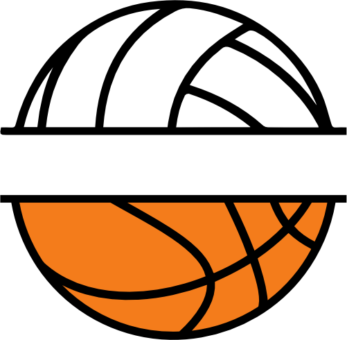(s054-2-L) Volleyball Water Polo Basketball Split Team Name or Custom Text