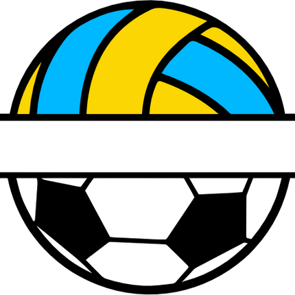 (s054-2-M) Volleyball Water Polo Soccer Split Team Name or Custom Text