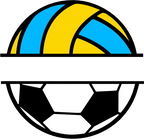 (s054-2-M) Volleyball Water Polo Soccer Split Team Name or Custom Text