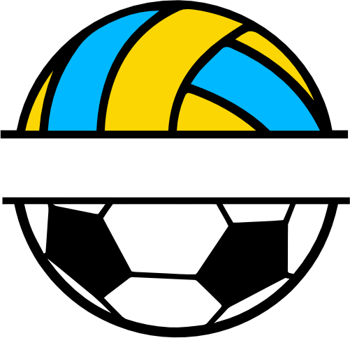 (s054-2-M) Volleyball Water Polo Soccer Split Team Name or Custom Text