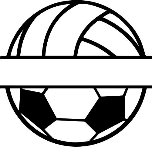(s054-2-M) Volleyball Water Polo Soccer Split Team Name or Custom Text