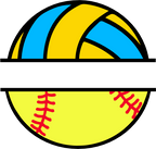 (s054-2-N) Volleyball Water Polo Softball Split Team Name or Custom Text