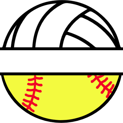 (s054-2-N) Volleyball Water Polo Softball Split Team Name or Custom Text