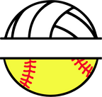 (s054-2-N) Volleyball Water Polo Softball Split Team Name or Custom Text