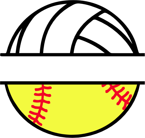 (s054-2-N) Volleyball Water Polo Softball Split Team Name or Custom Text