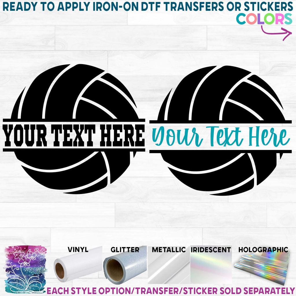 (s054-2) Volleyball Split Team Name Custom Text