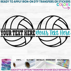 (s054-2) Volleyball Split Team Name Custom Text