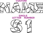 (s054-3) Volleyball Single Letters, Numbers or Custom Names Text