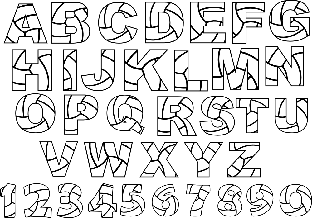 (s054-3) Volleyball Single Letters, Numbers or Custom Names Text