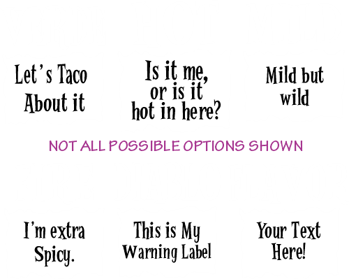(s055-2) Funny Taco Sauce Packet Custom Collection