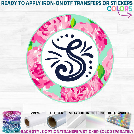 (s056-2) P5001 Handlettered  Floral Monogram Frame(old)