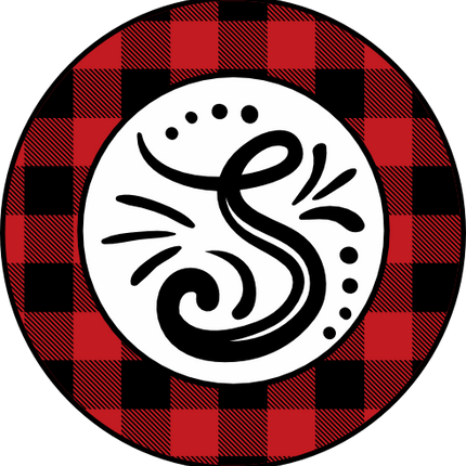 (215-02-P1001) Circle Monogram Buffalo Plaid Frame