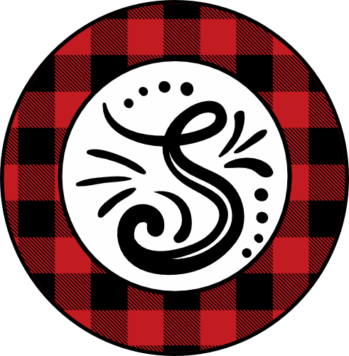 (s215-2-P1001) Circle Monogram Buffalo Plaid Frame