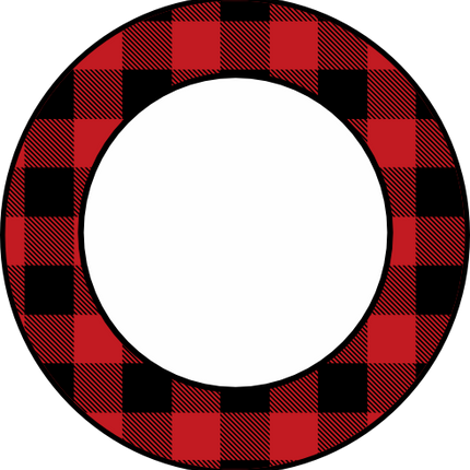 (215-02-P1001) Circle Monogram Buffalo Plaid Frame