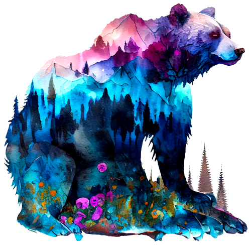 (s006-1-3B) Double Exposure Bear