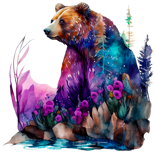 (s006-1-3C) Double Exposure Bear