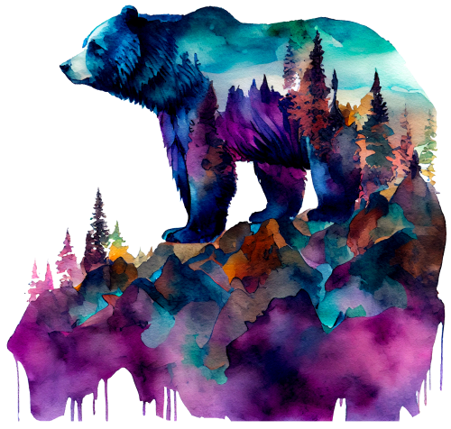 (s006-1-3D) Double Exposure Bear