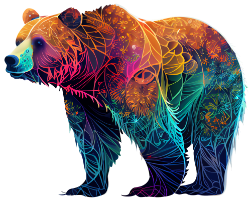 (s006-1-2L) Colorful Bear