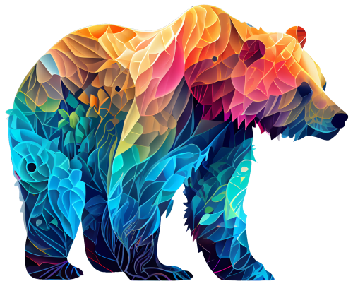 (s006-1-2M) Colorful Bear
