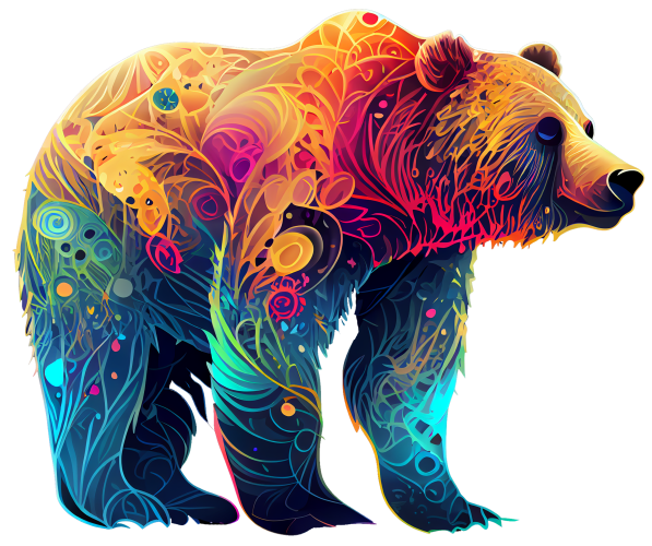 (s006-1-2N) Colorful Bear
