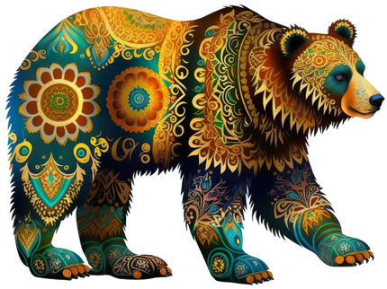(s006-1-2R) Colorful Bear