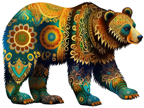(s006-1-2R) Colorful Bear