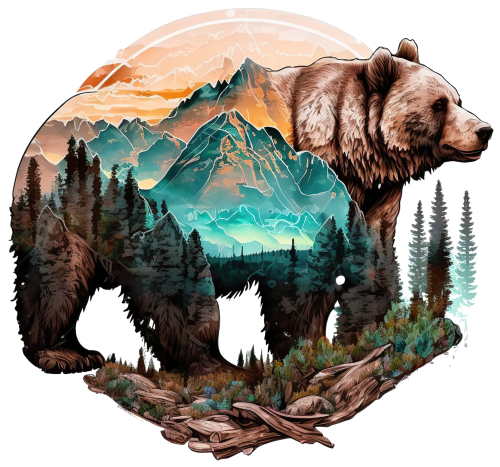 (s006-1-2U) Double Exposure Bear