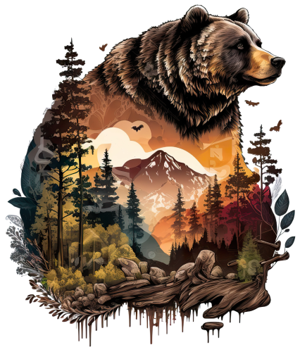 (s006-1-2V) Double Exposure Bear