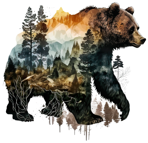 (s006-1-2X) Double Exposure Bear