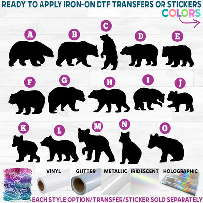 (s006-1) Forest Animals Bear Cub Printed Heat Transfer or Sticker