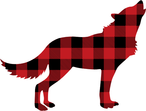 (s006-1-I) Wolf Red, Green, Blue White Black Buffalo Plaid