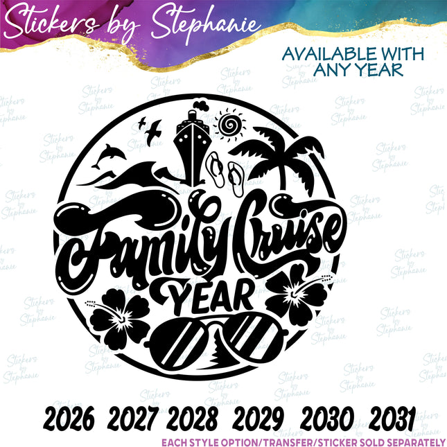 (s6-03-001) Family Cruise Iron-On Transfer