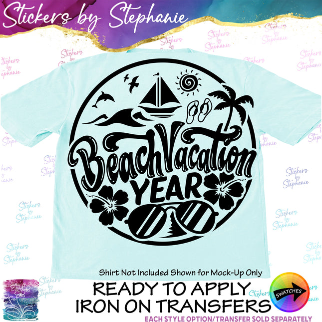 (s6-03-017) Beach Vacation Iron-On Transfer